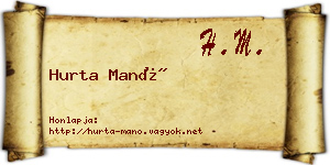 Hurta Manó névjegykártya